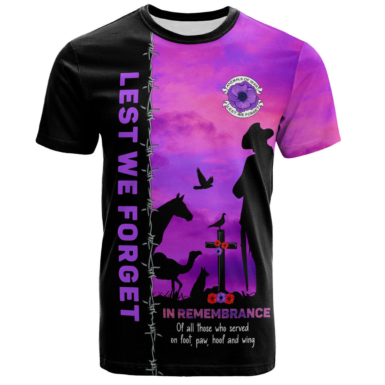 Australia T Shirt Anzac Day Lest We Forget The Animals Of War