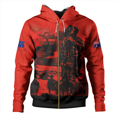 Australia Hoodie Red Legacy Honoring Anzac Heroes