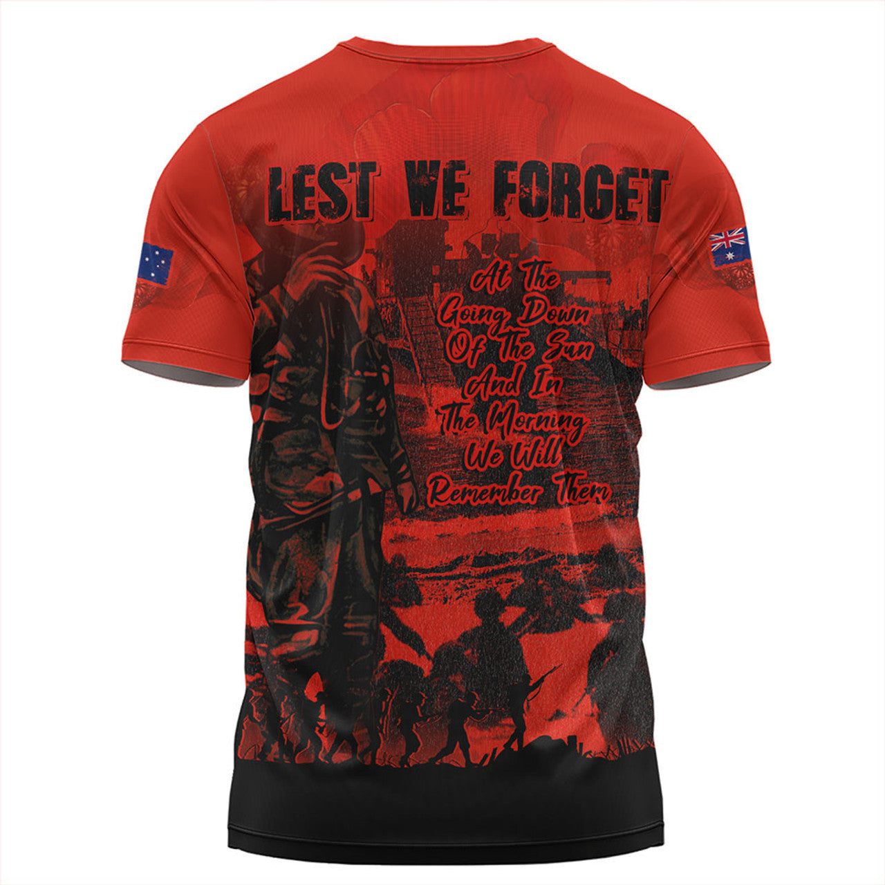 Australia T Shirt Red Legacy Honoring Anzac Heroes