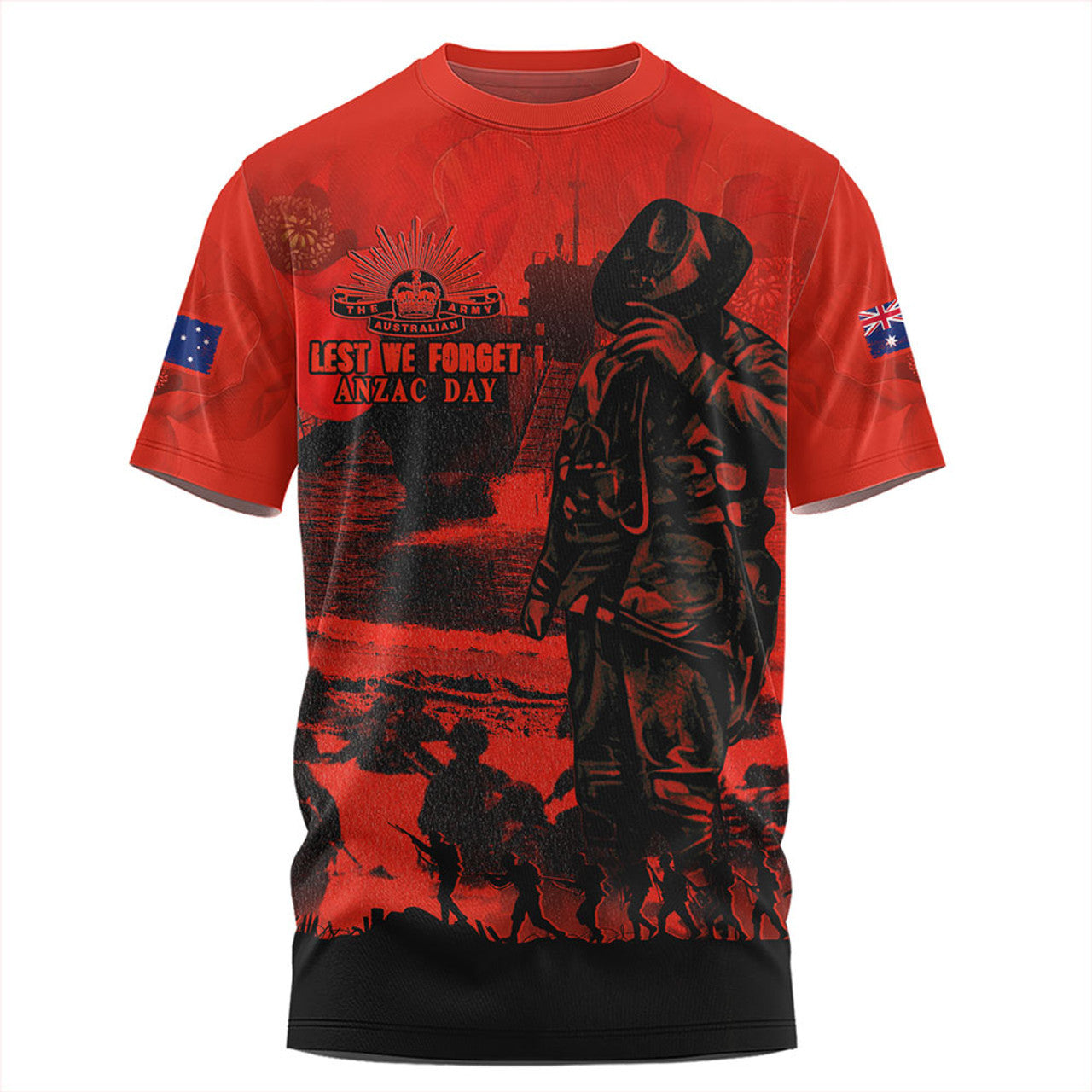 Australia T Shirt Red Legacy Honoring Anzac Heroes