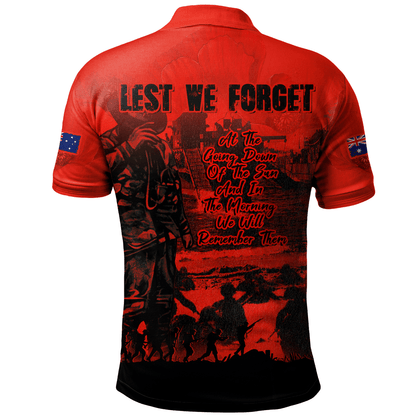 Australia Polo Shirt Red Legacy Honoring ANZAC Heroes