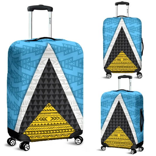 Saint Lucia Flag Luggage Covers Triangle Cerulean Blue