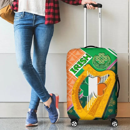 Celtic Ireland Luggage Covers Irish Shamrock with Traditional Harp