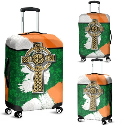 Celtic All Over Print Luggage Covers Irish Shamrock With Celtic Cross