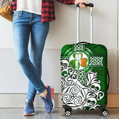 Ireland Celtic Luggage Covers Irish Shamrock Flag With Celtic Cross