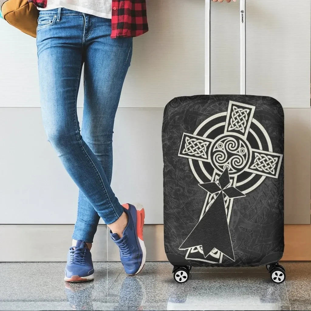 Brittany Celtic Luggage Covers Celtic Cross & Stoat Ermine Skew Style