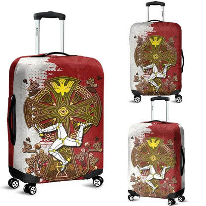Isle of Man Celtic Luggage Covers Isle of Man Three Legs Symbol With Celtic Cross