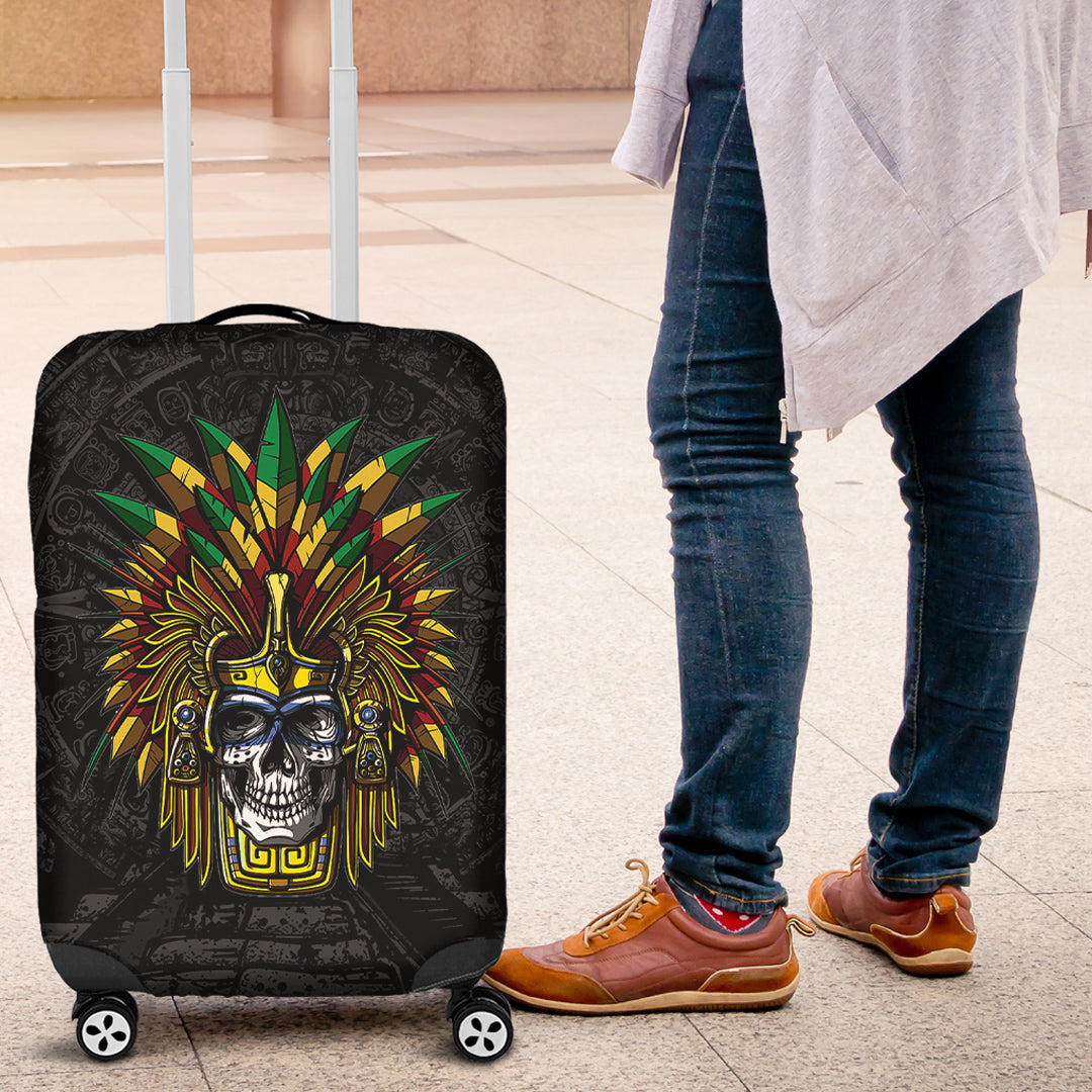 Luggage Covers Aztec Warrior Skull Mask Luggage Covers