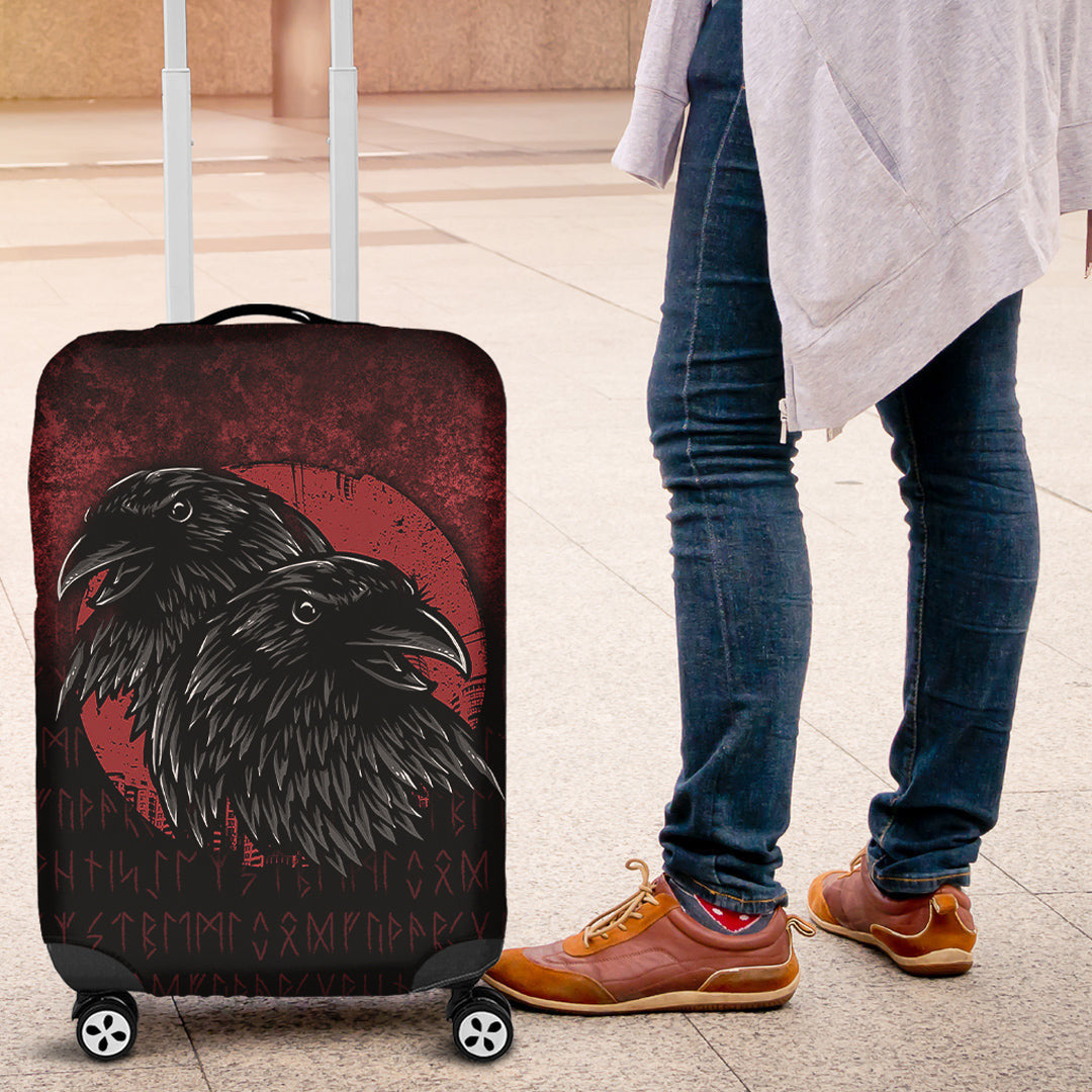 Luggage Covers Huginn And Muninn Birds Norse Mythology Crow Hunters Wildlife Animals Luggage Covers