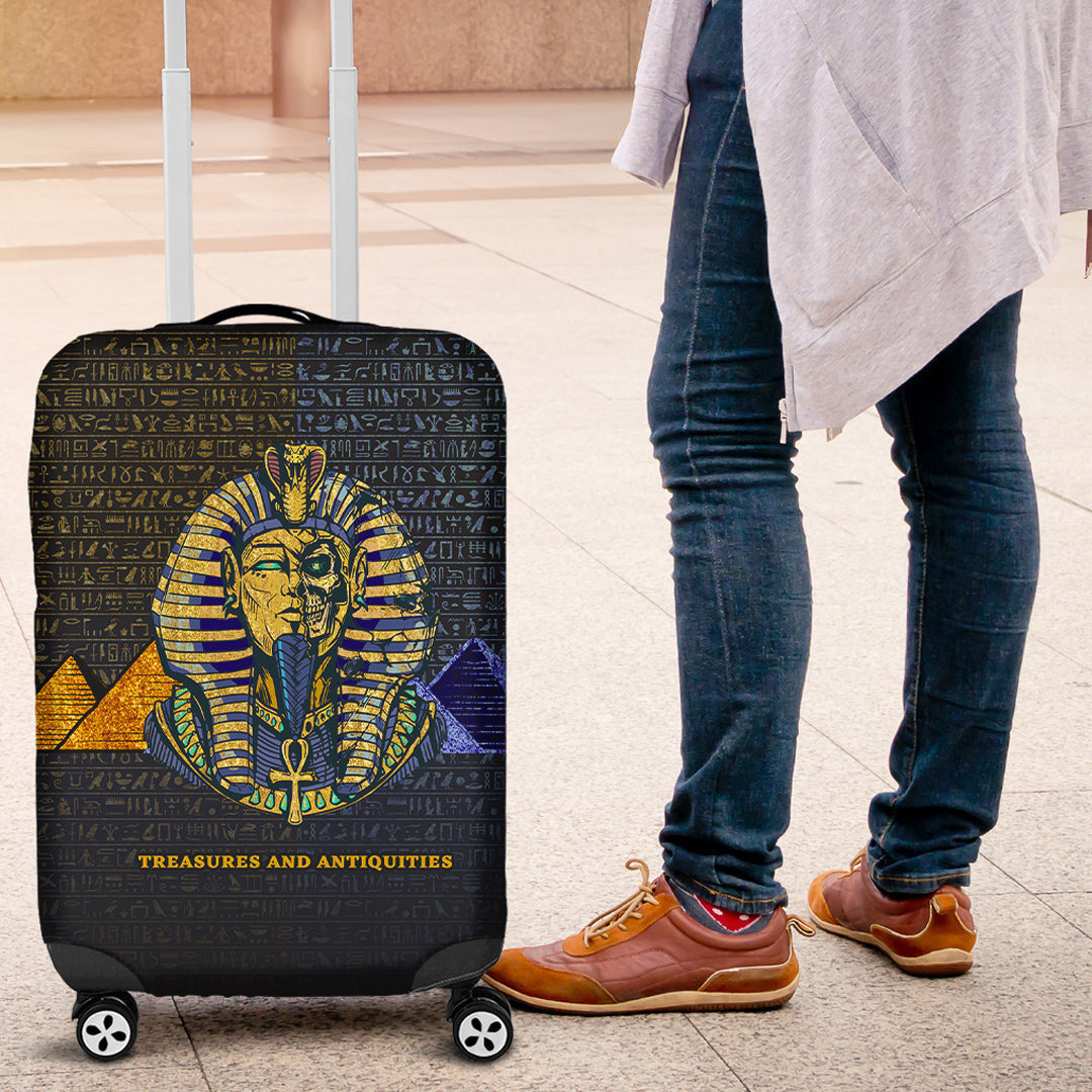 Luggage Covers Egyptian Pharaoh In a Destroyed Luggage Covers
