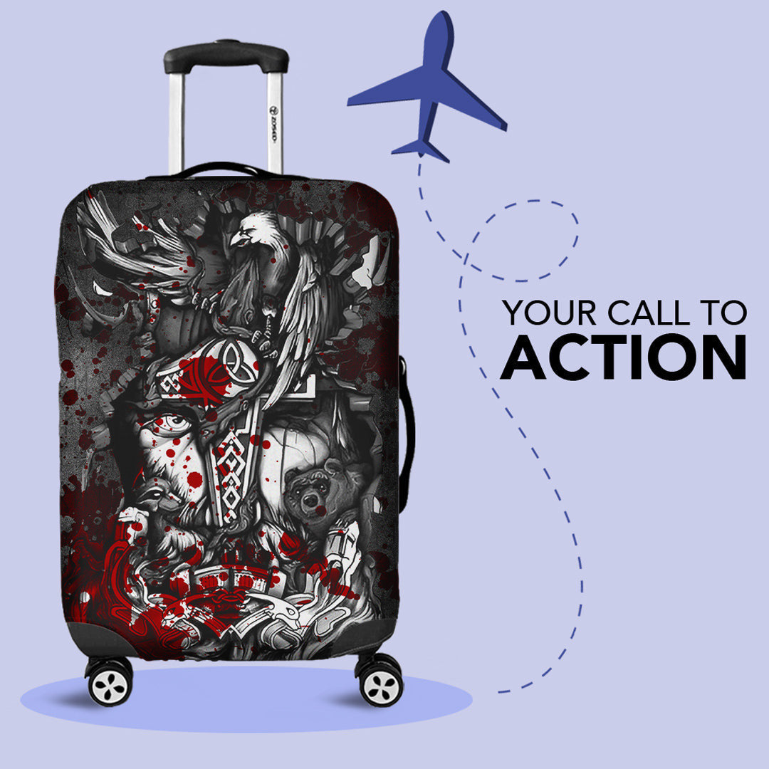 Luggage Covers Viking Odin Wolf Bear Raven Blood Luggage Covers
