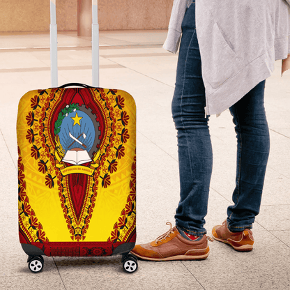 Africazone Africa Luggage Cover Angola Yellow Version Luggage Cover Vintage African Dashiki