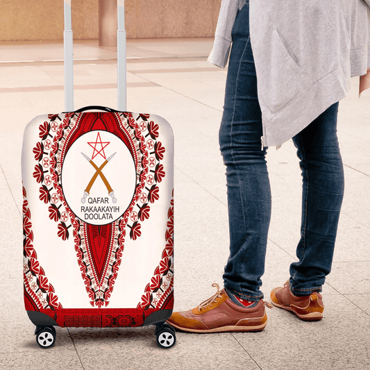Africazone Africa Luggage Cover Afar White Version Ethiopia National Regional State Luggage Cover Vintage African Dashiki