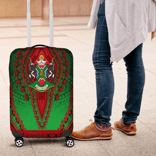 Africazone Africa Luggage Cover Yemen White Version Luggage Cover Vintage African Dashiki