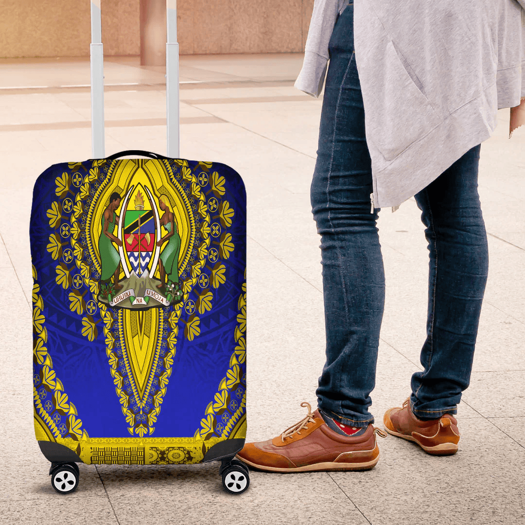 Africazone Africa Luggage Cover Tanzania Luggage Cover Vintage African Dashiki