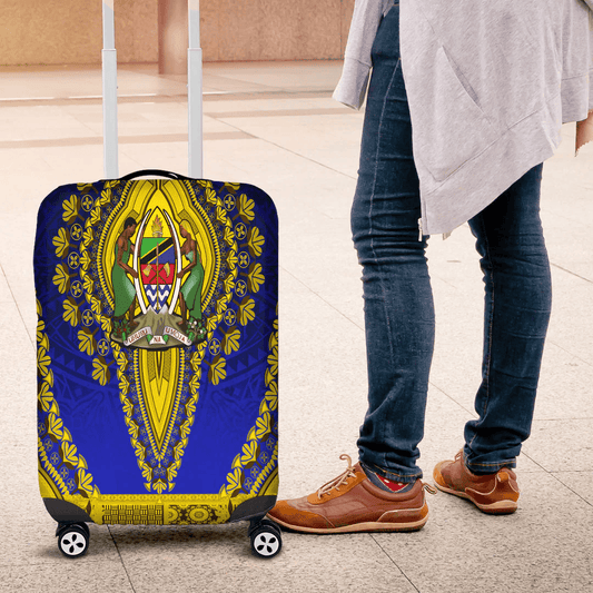 Africazone Africa Luggage Cover Tanzania Luggage Cover Vintage African Dashiki