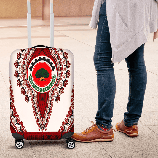 Africazone Africa Luggage Cover Yemen Black Version Luggage Cover Vintage African Dashiki