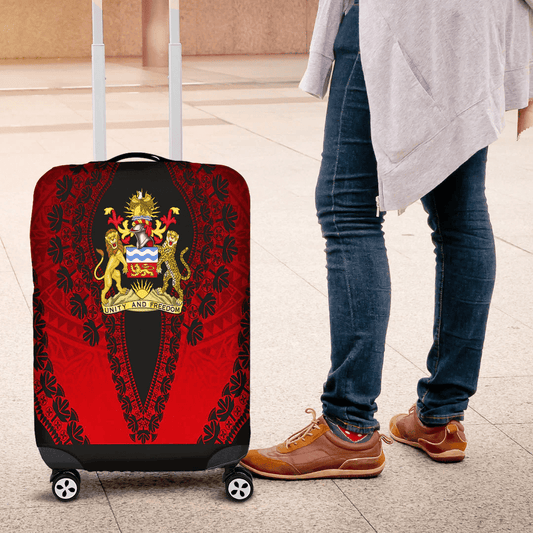 Africazone Africa Luggage Cover Tanzania Blue Version Luggage Cover Vintage African Dashiki