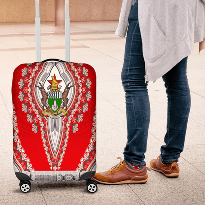 Africazone Africa Luggage Cover Eritrea Blue Version Luggage Cover Vintage African Dashiki