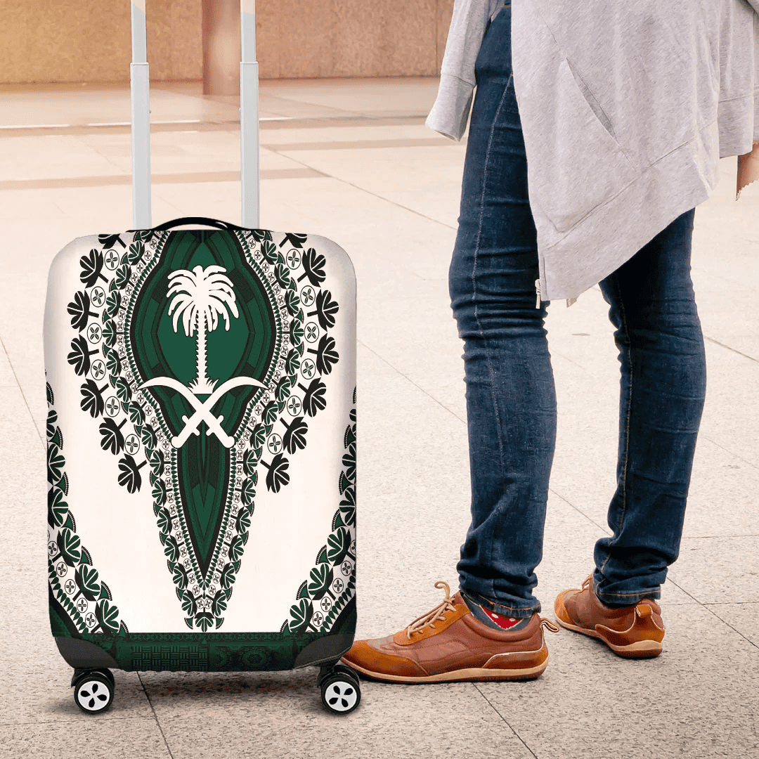 Africazone Africa Luggage Cover Saudi Arabia White Version Luggage Cover Vintage African Dashiki