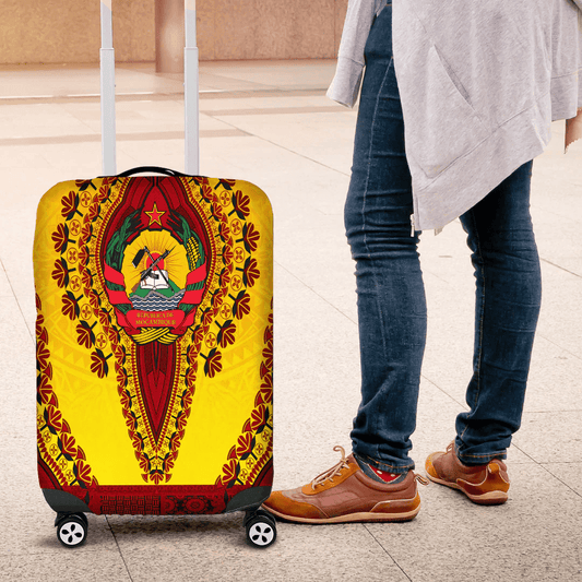 Africazone Africa Luggage Cover Cape Verde White Version Luggage Cover Vintage African Dashiki