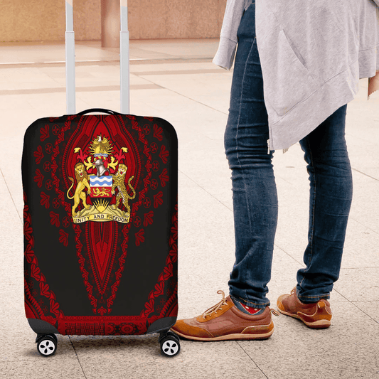 Africazone Africa Luggage Cover Malawi Black Version Luggage Cover Vintage African Dashiki