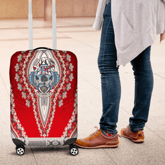 Africazone Africa Luggage Cover Nigeria White Version Luggage Cover Vintage African Dashiki