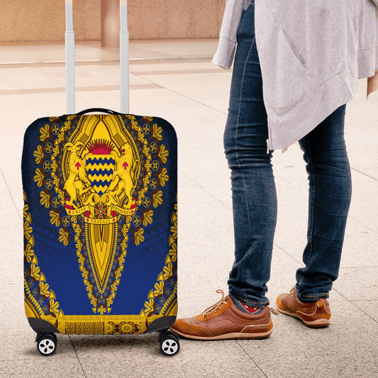 Africazone Africa Luggage Cover Zimbabwe Luggage Cover Vintage African Dashiki