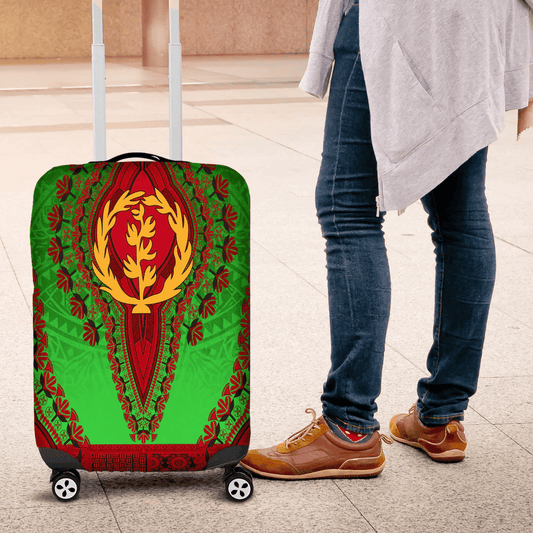 Africazone Africa Luggage Cover Burundi White Verison Luggage Cover Vintage African Dashiki