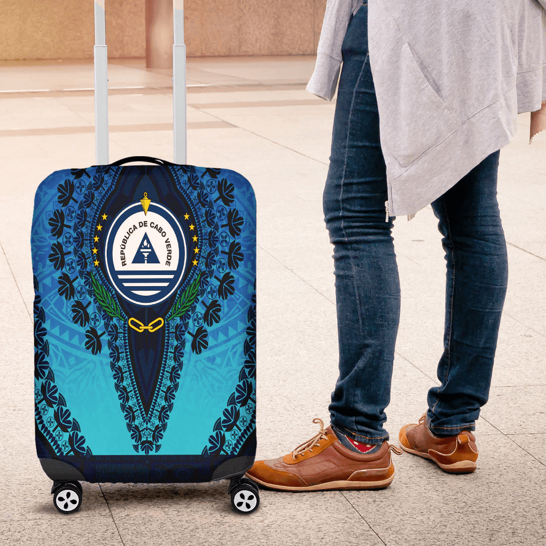 Africazone Africa Luggage Cover Cape Verde Special Version Luggage Cover Vintage African Dashiki