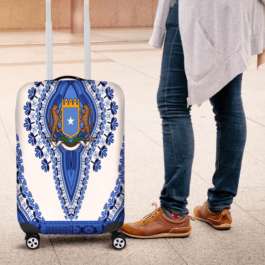 Africazone Africa Luggage Cover Botswana White Version Luggage Cover Vintage African Dashiki