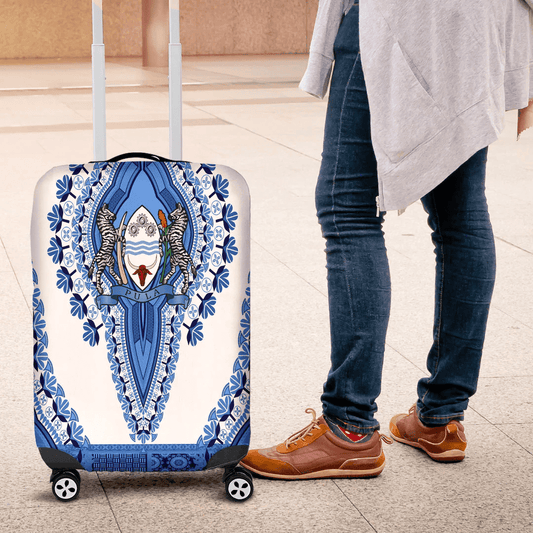 Africazone Africa Luggage Cover Botswana White Version Luggage Cover Vintage African Dashiki