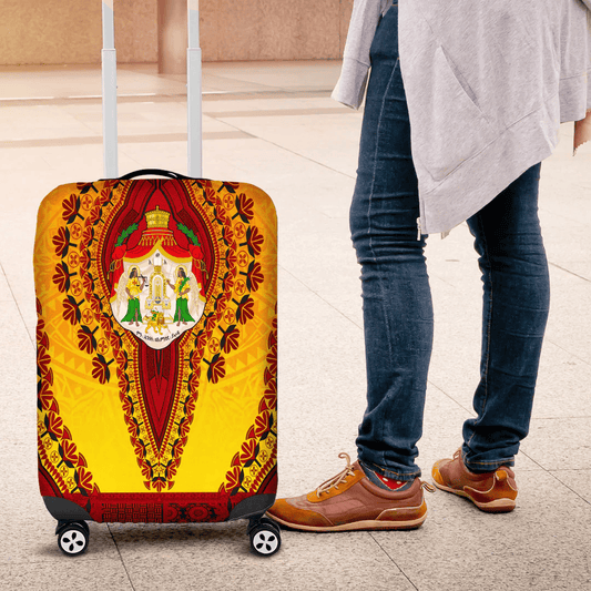 Africa Luggage Cover Oromo Yellow Verison Luggage Cover Vintage African Dashiki