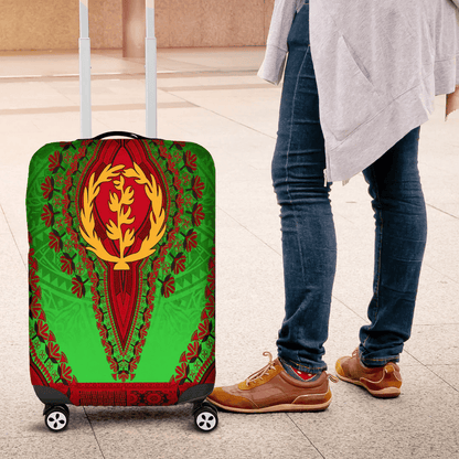 Africa Luggage Cover Eritrea Green Version Luggage Cover Vintage African Dashiki