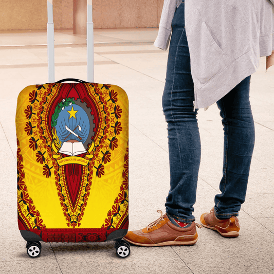 Africa Luggage Cover Cameroon Yellow Version Luggage Cover Vintage African Dashiki