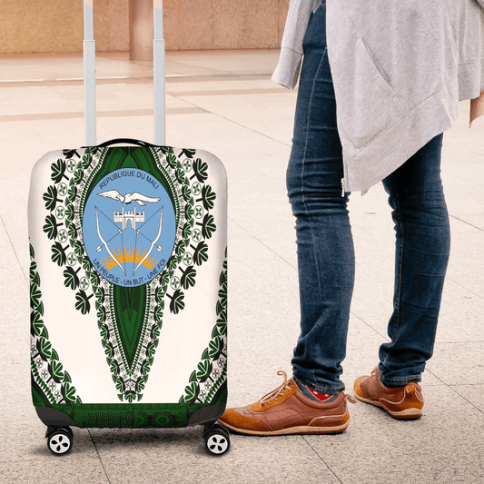 Africa Luggage Cover Mali White Version Luggage Cover Vintage African Dashiki