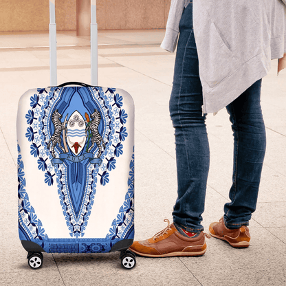 Africa Luggage Cover Botswana White Version Luggage Cover Vintage African Dashiki