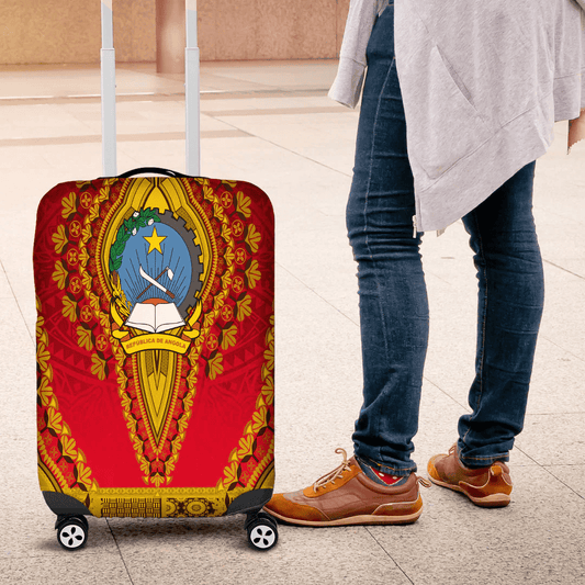 Africa Luggage Cover Eritrea Blue Version Luggage Cover Vintage African Dashiki