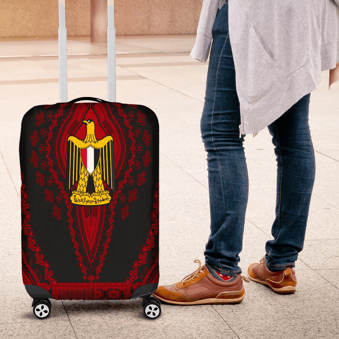 Africa Luggage Cover Egypt Black Version Luggage Cover Vintage African Dashiki