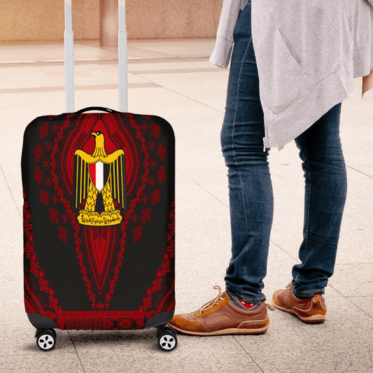 Africa Luggage Cover Egypt Black Version Luggage Cover Vintage African Dashiki