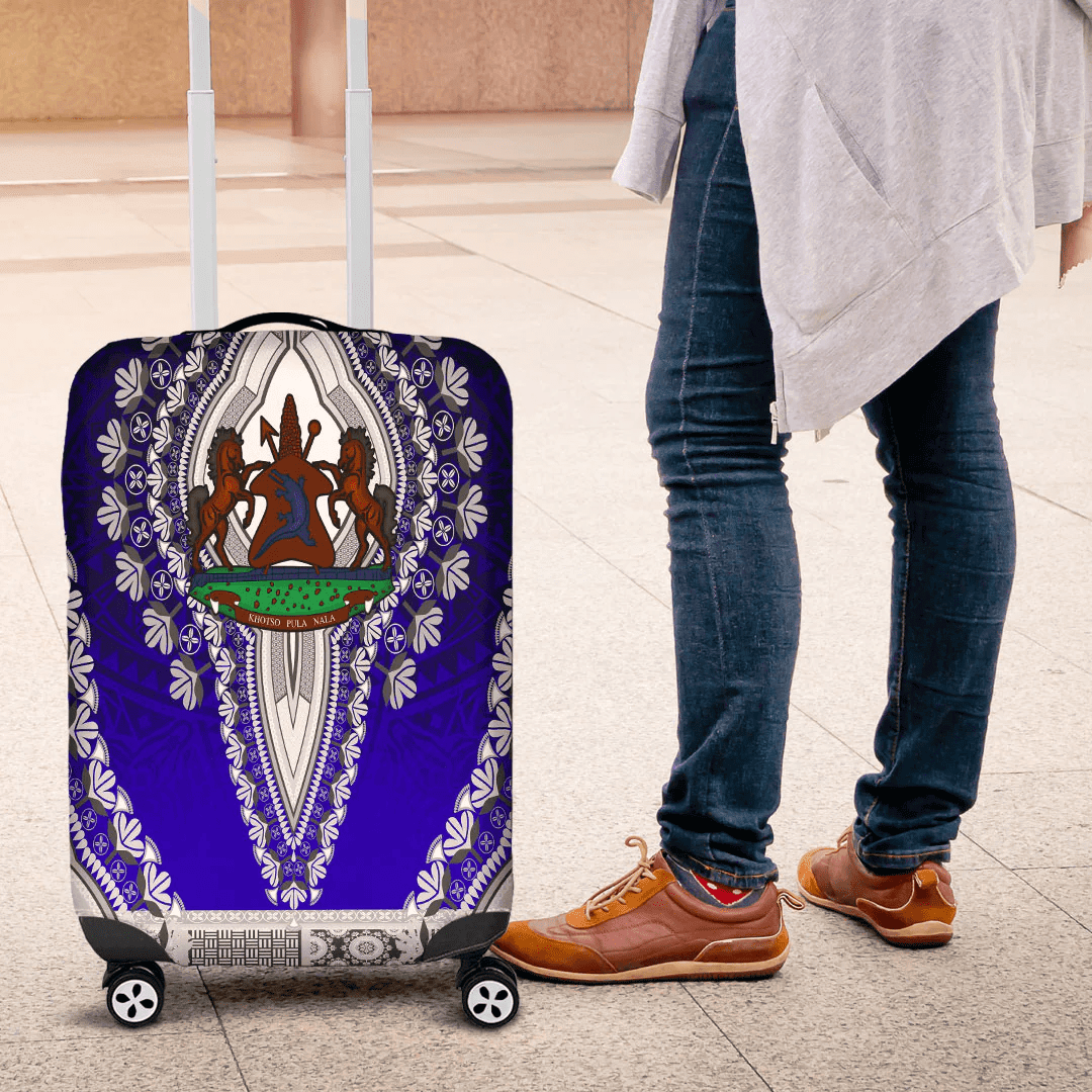 Africa Luggage Cover Lesotho Luggage Cover Vintage African Dashiki