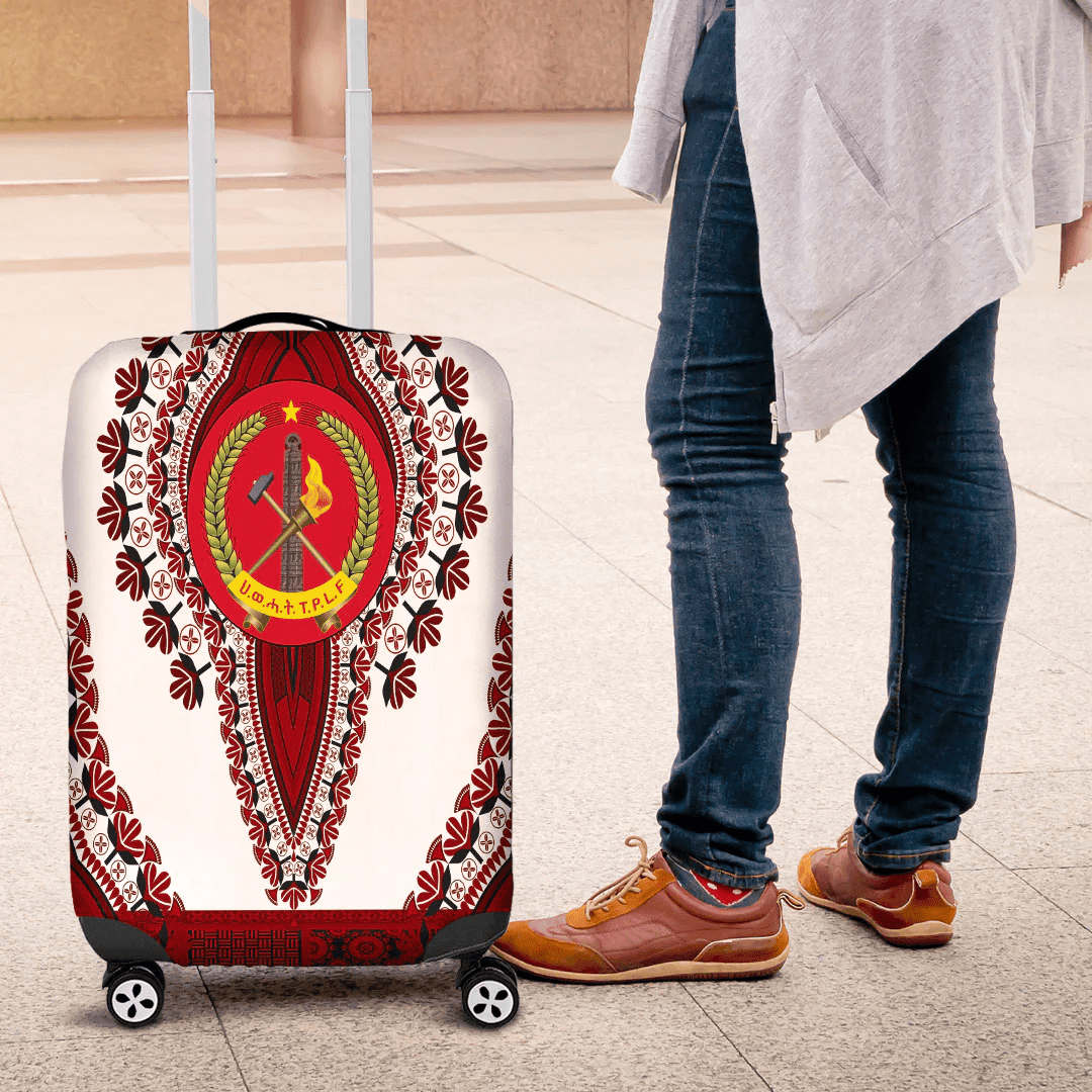 Africa Luggage Cover Tigray White Version Ethiopia National Regional States Luggage Cover Vintage African Dashiki