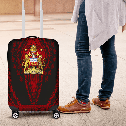 Africa Luggage Cover Malawi Black Version Luggage Cover Vintage African Dashiki