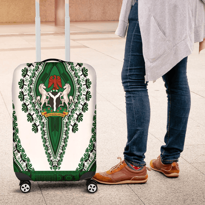 Africa Luggage Cover Nigeria White Version Luggage Cover Vintage African Dashiki