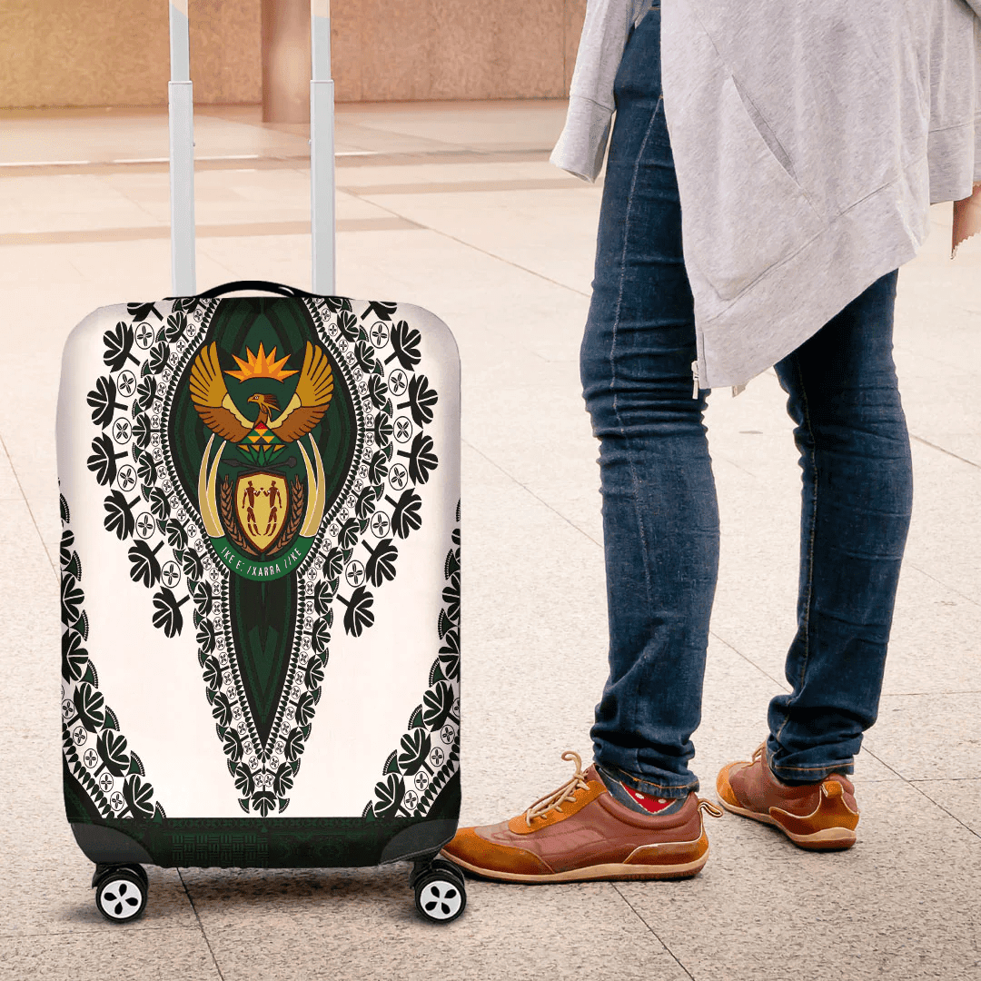 Africa Luggage Cover South Africa White Version Luggage Cover Vintage African Dashiki