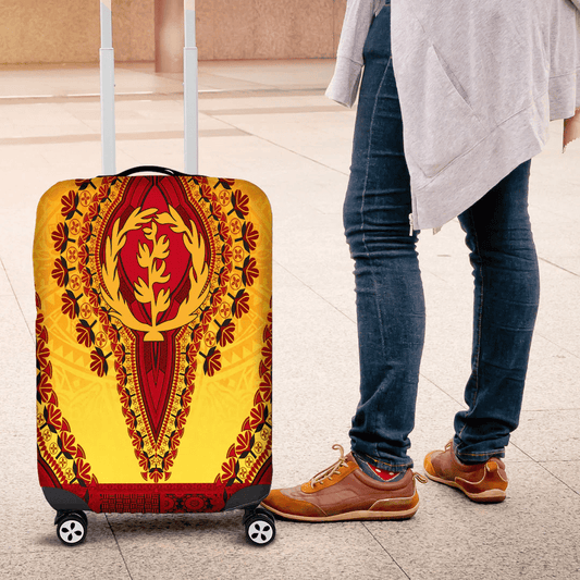 Africa Luggage Cover Eritrea Yellow Version Luggage Cover Vintage African Dashiki