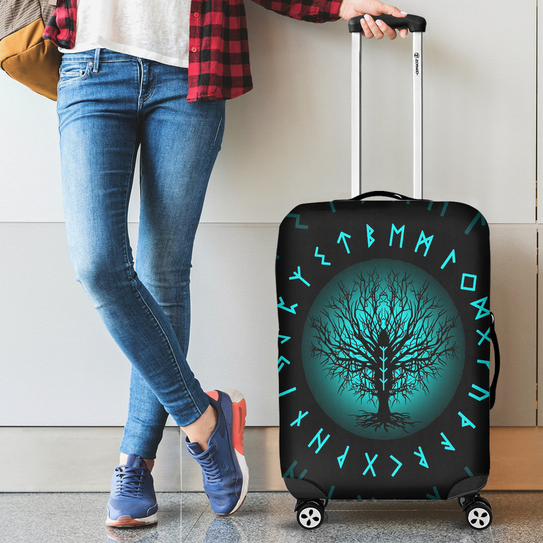 Luggage Cover Yggdrasil and Rune Round Tattoo Luggage Cover