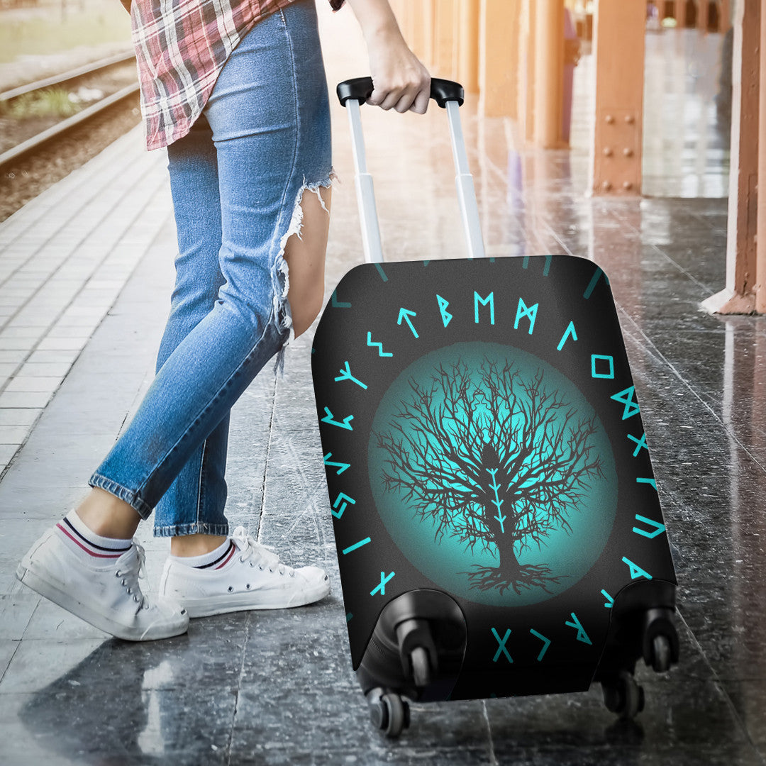 Luggage Cover Yggdrasil and Rune Round Tattoo Luggage Cover