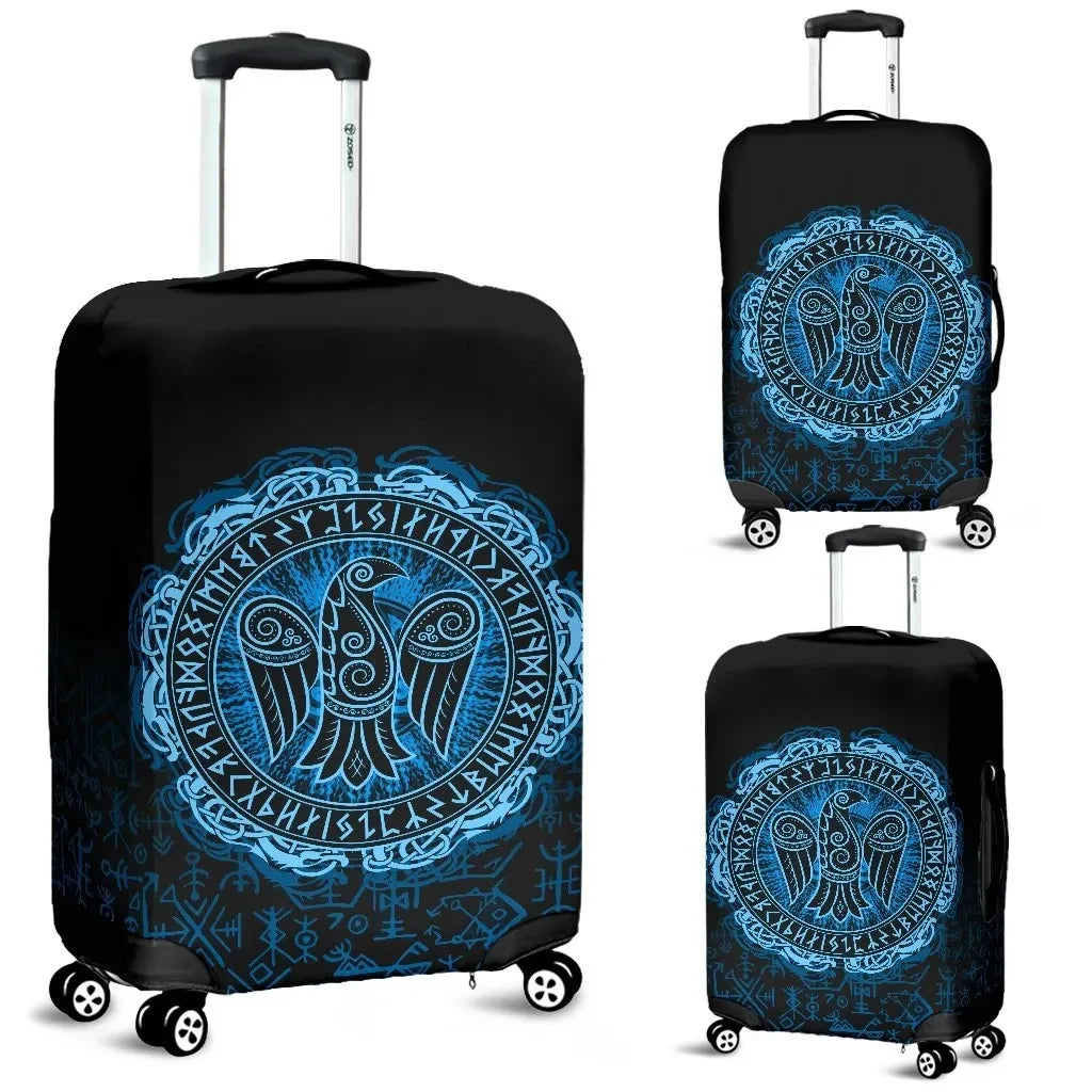 Viking Raven Celtic Cyan Luggage Covers