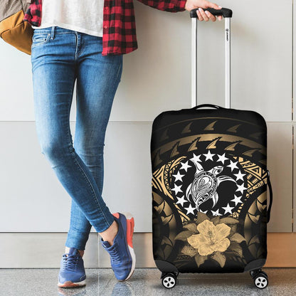 Cook Islands Luggage Covers Gold Hibiscus